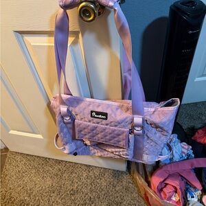 Purple Quilted dog carrier Bag